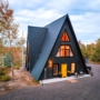 Modern and Different Black A-Frame Cabin Design Idea